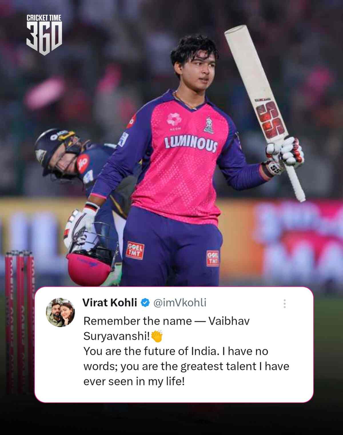 Vaibhav Suryavanshi Hits Fastest TATA IPL hundred by an Indian – Just 35 Deliveries RR vs GT Clash
